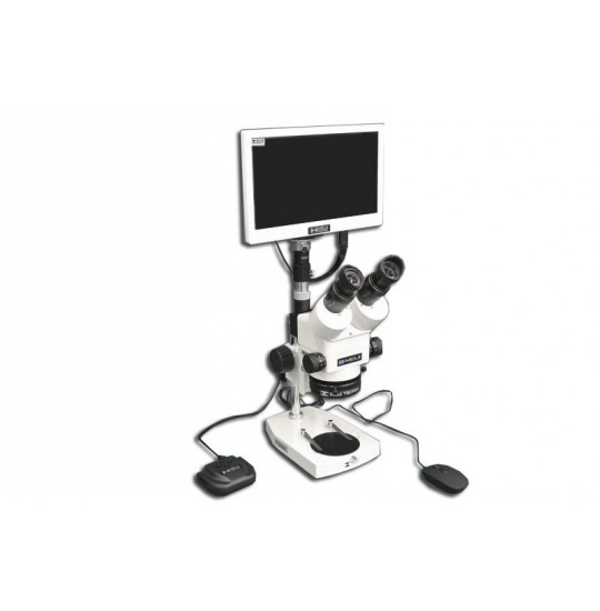 EMZ-13TR + MA502 + P + MA961C/40 (Cool White) + MA151/35/03 + HD1000-LITE-M (10X - 70X) Stand Configuration System, Working Distance: 90mm (3.54")