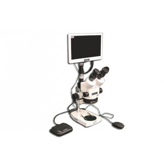 EMZ-13TR + MA502 + P + MA961C/80/ESD (Cool White) + MA151/35/03 + HD1000-LITE-M (10X - 70X) Stand Configuration System, Working Distance: 90mm (3.54")