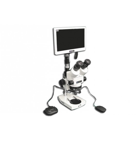 EMZ-13TRH + MA522 + P + MA961W/40 (Warm White) + MA151/35/03 + HD1500TM (10X - 70X) Stand Configuration System, Working Distance: 90mm (3.54")