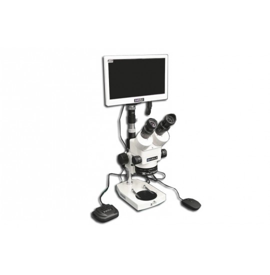 EMZ-8TR + MA502 + P + MA961W/40 (Warm White) + MA151/35/03 + HD1500MET-M (7X - 45X) Stand Configuration System, Working Distance: 104mm (4.09")