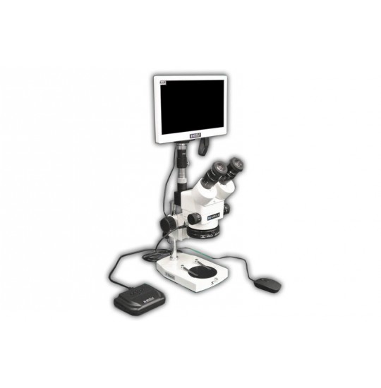 EMZ-8TRH + MA522 + P + MA961C/80/ESD (Cool White) + MA151/35/03 + HD1500TM (7X - 45X) Stand Configuration System, Working Distance: 104mm (4.09")