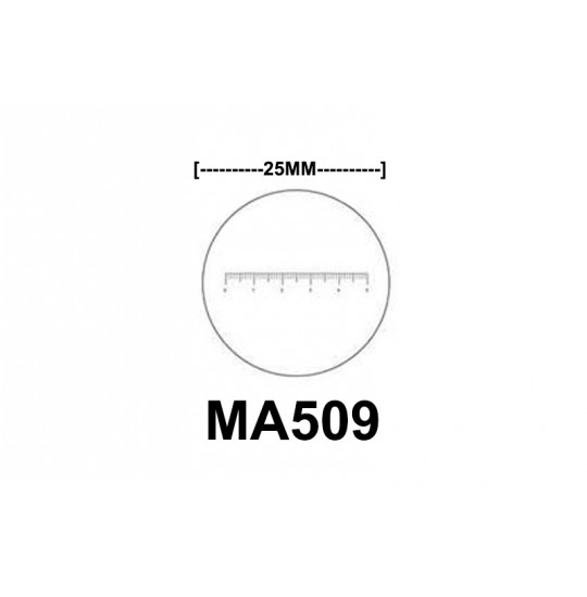 MA509 Eyepiece Micrometer, 5mm divided into 100 units, 25 mm diameter