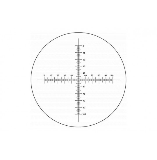 MA542 Eyepiece Micrometer, Cross-line with 0.1mm graduations, 25 mm diameter