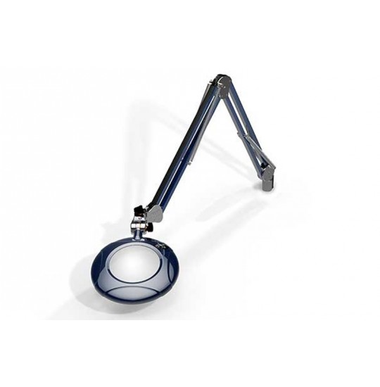 MG800/2XBLU Round 2x Magnifier 5” with 43” reach, with table edge clamp, Blue finish
