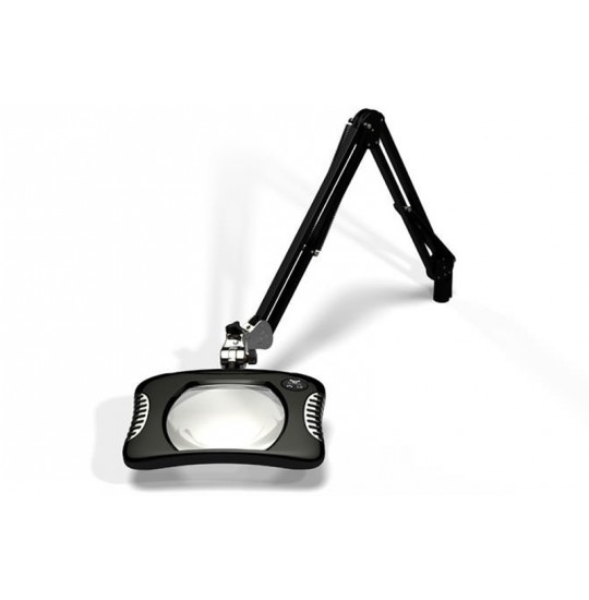 MG900/2XBLK Rectangular 2x Magnifier 7” x 5¼”with 43” reach, with table edge clamp, Black finish