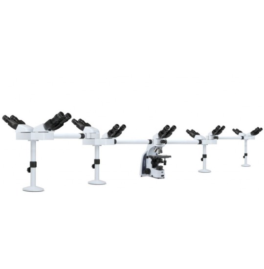 MT-60/TH-9 Nine-Headed Binocular Teaching Microscope, LED Brightfield Biological Plan 4X, 10X, 40X, 100X oil Compound Microscope