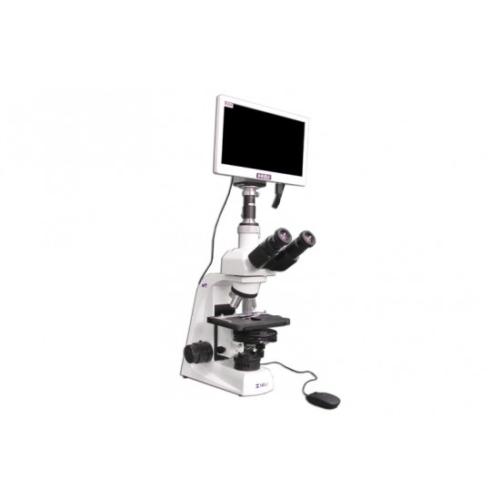 MT5310H-HD1000-LITE-M/0.3 100X-1000X Halogen Trinocular Brightfield/Phase Contrast Biological Microscope with U Plan Phase Ph10X, Ph20X, Ph40X, Ph100X Objectives and HD1000-LITE-M Camera Monitor