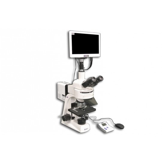 MT6300CW-HD1000-LITE-M/0.3 100X-1000X Trinocular Epi-Fluorescence Biological Microscope with LED Light Source and HD Camera Monitor (HD1000-LITE-M)