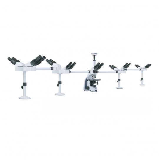 MT-61/TH-9 Nine-Headed Trinocular Teaching Microscope, LED Brightfield Biological Plan 4X, 10X, 40X, 100X oil Compound Microscope