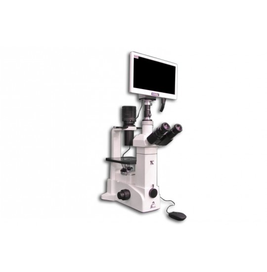 TC-5400L-HD1000-LITE-M/0.3 100X, 200X Binocular Inverted Brightfield/Phase Contrast Biological Microscope with LED Illumination and HD Camera