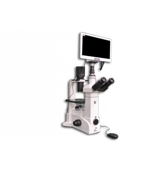 TC-5400L-HD1500MET-M/0.3 100X, 200X Binocular Inverted Brightfield/Phase Contrast Biological Microscope with LED Illumination and HD Camera (HD1500MET-M)