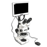 EMZ-13TR + MA502 + P + MA302 + MA961W/S/ESD (Warm White) + MA151/35/03 + HD1000-LITE-M (10X - 70X) Stand Configuration System, Working Distance: 90mm (3.54")