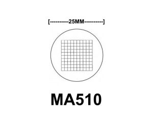 MA510 Eyepiece Micrometer, 10mm square into 100 parts, 25 mm diameter